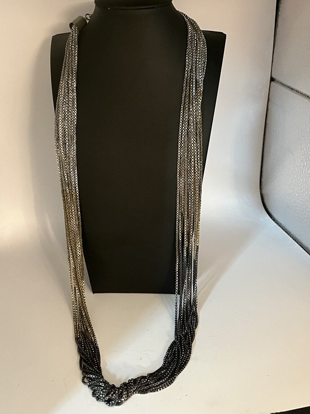 Tri-Tone 32 inch Chain Necklace